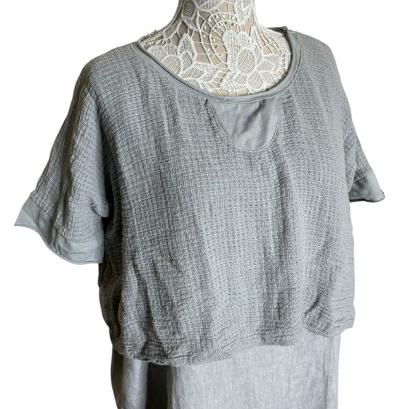 100% Lin Blanc Linen Sleeveless Dress and Cropped topper Lagenlook size 16 - Picture 4 of 9